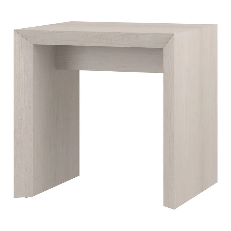 Table d'appoint rectangulaire de 56 cm de large – Chêne gris antique / Grain noir / Aulne blanc, piètement luge, montage par 1 personne