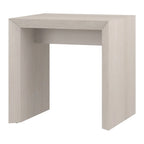 Table d'appoint rectangulaire de 56 cm de large – Chêne gris antique / Grain noir / Aulne blanc, piètement luge, montage par 1 personne