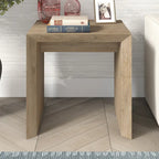 Table d'appoint rectangulaire de 56 cm de large – Chêne gris antique / Grain noir / Aulne blanc, piètement luge, montage par 1 personne