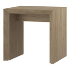 Table d'appoint rectangulaire de 56 cm de large – Chêne gris antique / Grain noir / Aulne blanc, piètement luge, montage par 1 personne