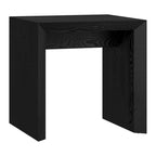 Table d'appoint rectangulaire de 56 cm de large – Chêne gris antique / Grain noir / Aulne blanc, piètement luge, montage par 1 personne