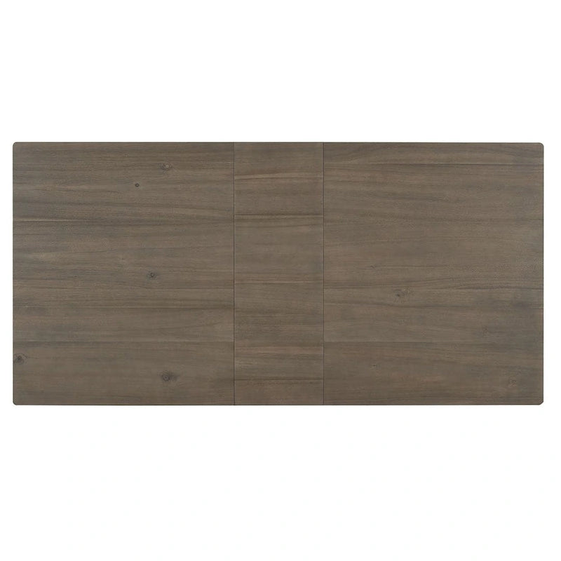 Ensemble de salle à manger extensible en bois naturel / marron+blanc, 6 à 8 places (7 pièces)