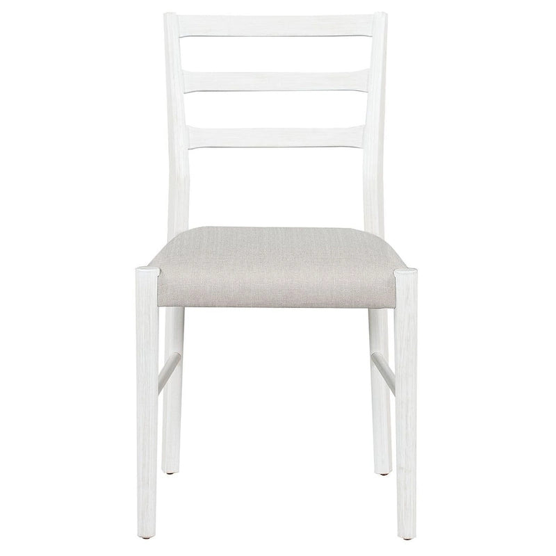 Ensemble de salle à manger extensible en bois naturel / marron+blanc, 6 à 8 places (7 pièces)