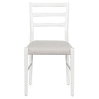 Ensemble de salle à manger extensible en bois naturel / marron+blanc, 6 à 8 places (7 pièces)