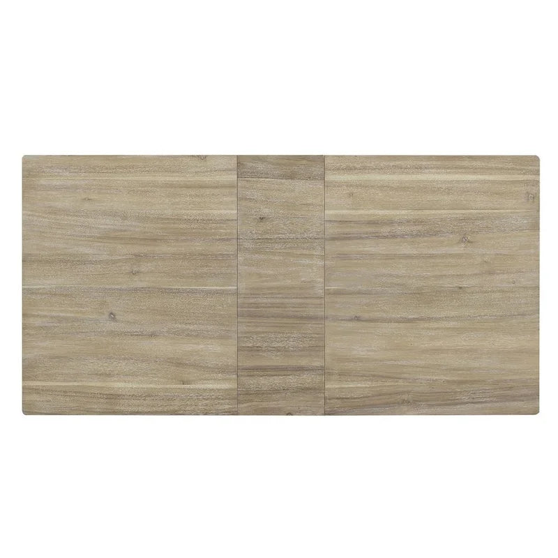 Ensemble de salle à manger extensible en bois naturel / marron+blanc, 6 à 8 places (7 pièces)
