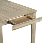 Ensemble de salle à manger extensible en bois naturel / marron+blanc, 6 à 8 places (7 pièces)