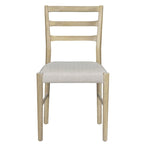 Ensemble de salle à manger extensible en bois naturel / marron+blanc, 6 à 8 places (7 pièces)