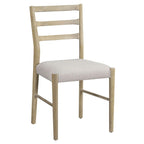 Ensemble de salle à manger extensible en bois naturel / marron+blanc, 6 à 8 places (7 pièces)