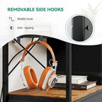 Commode à 7 tiroirs et console multimédia avec station de recharge – Gris/Noir, 1 personne