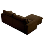 Canapé modulable en velours côtelé bleu / marron / vert avec pouf de rangement, pour 2 à 4 personnes