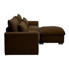 Canapé modulable en velours côtelé bleu / marron / vert avec pouf de rangement, pour 2 à 4 personnes