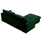 Canapé modulable en velours côtelé bleu / marron / vert avec pouf de rangement, pour 2 à 4 personnes