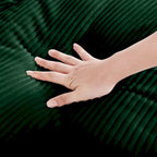 Canapé modulable en velours côtelé bleu / marron / vert avec pouf de rangement, pour 2 à 4 personnes